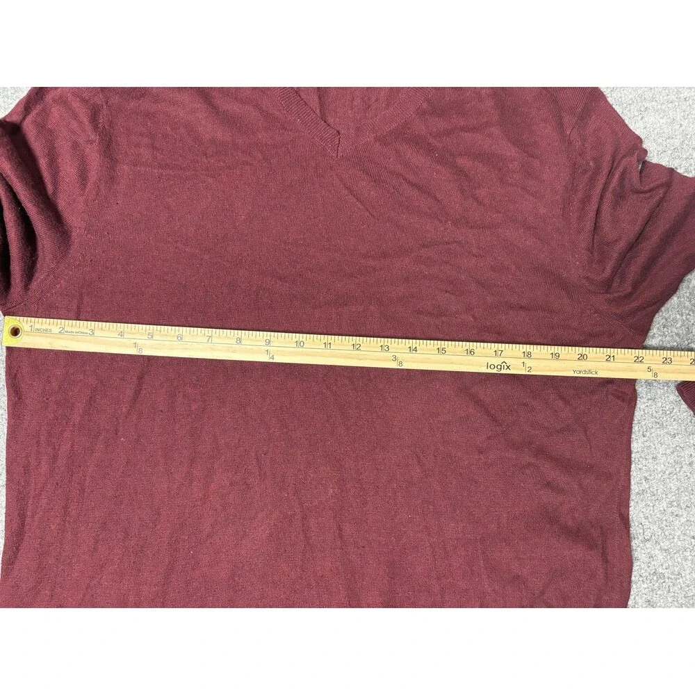 Banana Republic Sweater Mens XL Red V-Neck Cotton Blend Lightweight Pullover
